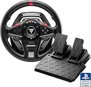 Thrustmaster T128, Volante de Carreras Force Feedback con Pedales Magn&eacute;ticos, PlayStation 5, PlayStation 4, PC