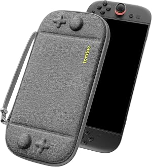 tomtoc Funda para Nintendo Switch 2 (2025), Estuche Delgado Case con 12 Cartuchos de Juego, Bolsa Viaje Transporte Port&aacute;til r&iacute;gido para Consola con Patente Original y protecci&oacute;n de Grado Militar