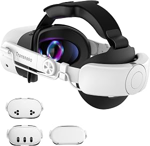 TRANSNOVO Bater&iacute;a Correa para la Cabeza Compatible con Meta Quest 3S/Quest 3 Accesorios, Correa Elite con Bater&iacute;a de 10000mAh, Reduce el Estr&eacute;s Facial y Prolonga el Tiempo de Juego