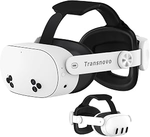 TRANSNOVO Correa Elite para Meta Quest 3 Accesorios, Elite Correa Compatible con Oculus Quest 3, VR Auricular Elite Correa de Cuero de PU Mejorado M&aacute;s Ancho y M&aacute;s Grueso