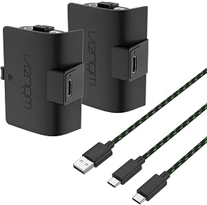 Venom Paquete doble de bater&iacute;as recargables de alta capacidad de 1100 mAh, color negro (Xbox Series X y S/Xbox One)