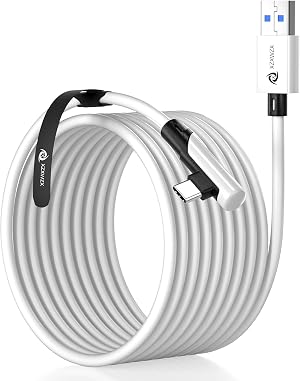 XZXWZX Cable de Enlace 5M Compatible con Meta Oculus Quest 3/Quest 2/Pico 4/PC/Steam VR, Carga r&aacute;pida USB 3.0 a USB C Cable para Auriculares VR y PC de Juegos, transmisi&oacute;n de Datos de PC