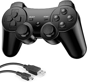 Zexrow Mando PS3, Bluetooth Mando Inal&aacute;mbrico para PS3 Gamepad Joystick para Play-Station 3 con Cable de Carga USB