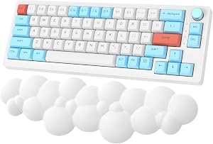 ZIYOU LANG Teclado TKL blanco en la mu&ntilde;eca descanso, ergon&oacute;mico nube mu&ntilde;eca descansar brazos para pu&ntilde;os con base antideslizante, f&aacute;cil de limpiar, ligero, para aliviar el dolor para teclado